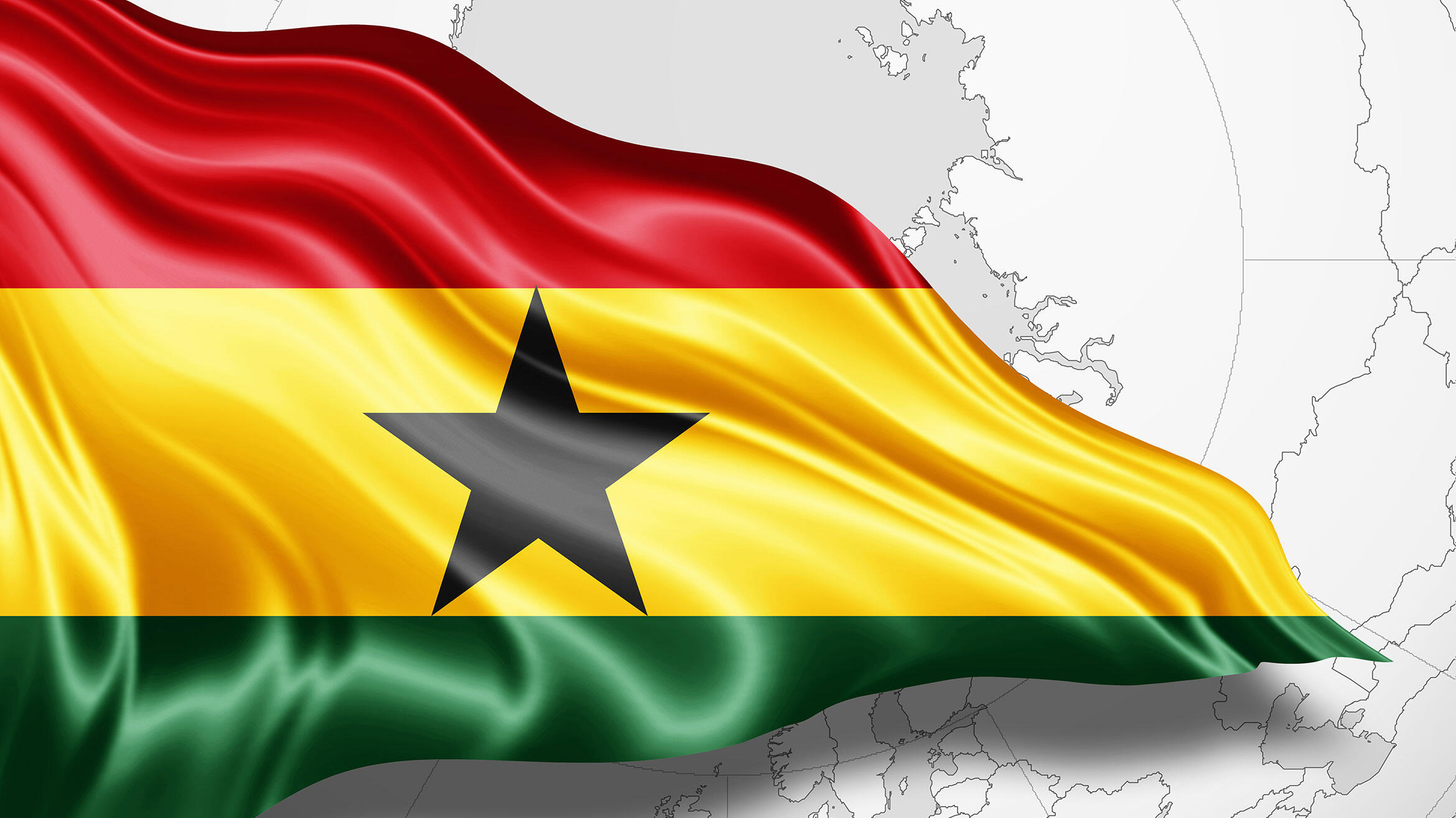 wehende Nationalflagge von Ghana
