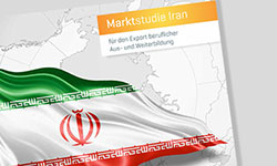 Titelbild mit Flagge Iran, Text: Marktstudie Iran für den Export beruflicher Aus- und Weiterbildung