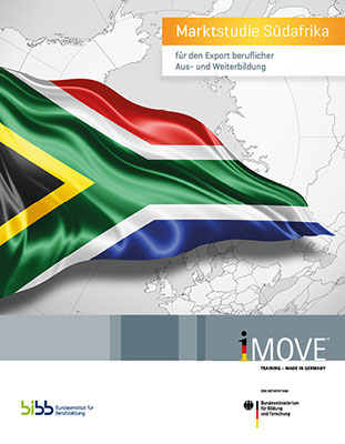 Titelbild der Marktstudie Südafrika mit wehender Nationalflagge