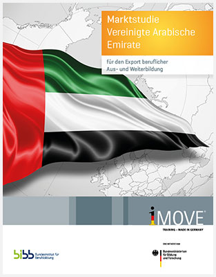 Titelbild der Marktstudie Vereinigte Arabische Emirate mit Kartenausschnitt des Landes