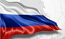 wehende russische Nationalfahne