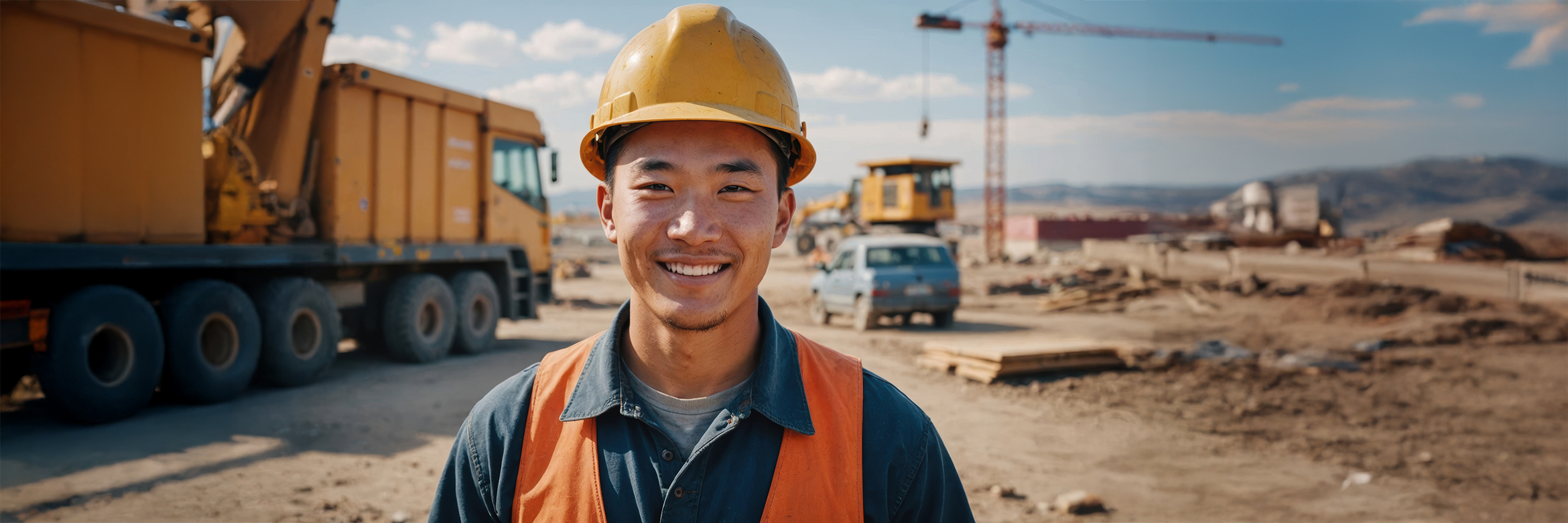 Junger Mann auf Baustelle