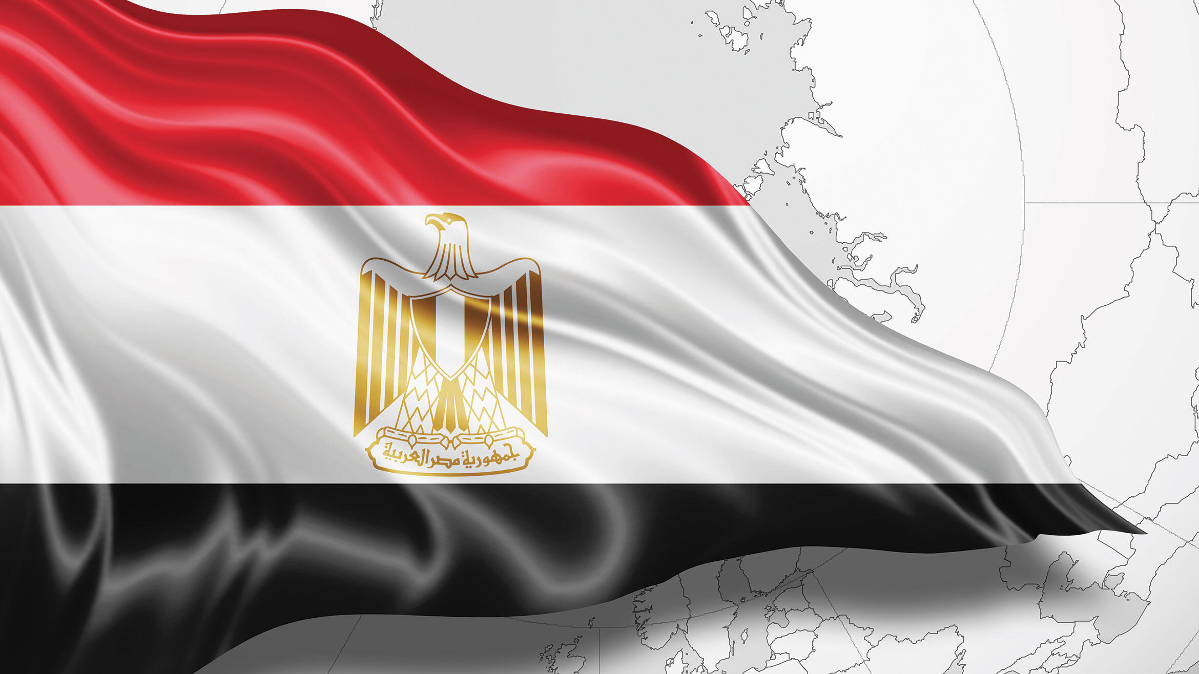 wehende ägyptische Nationalflagge