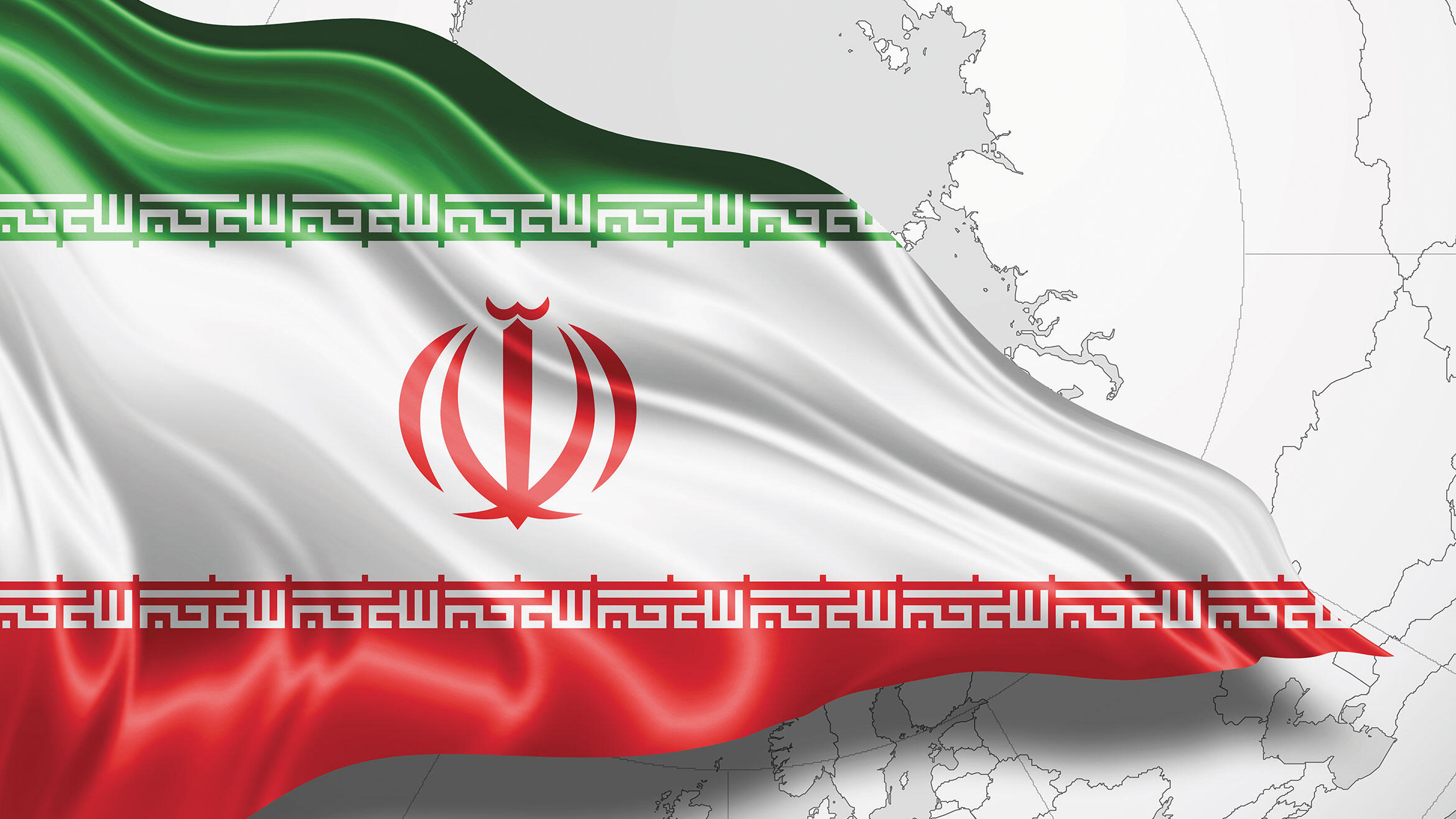 wehende iranische Nationalflagge