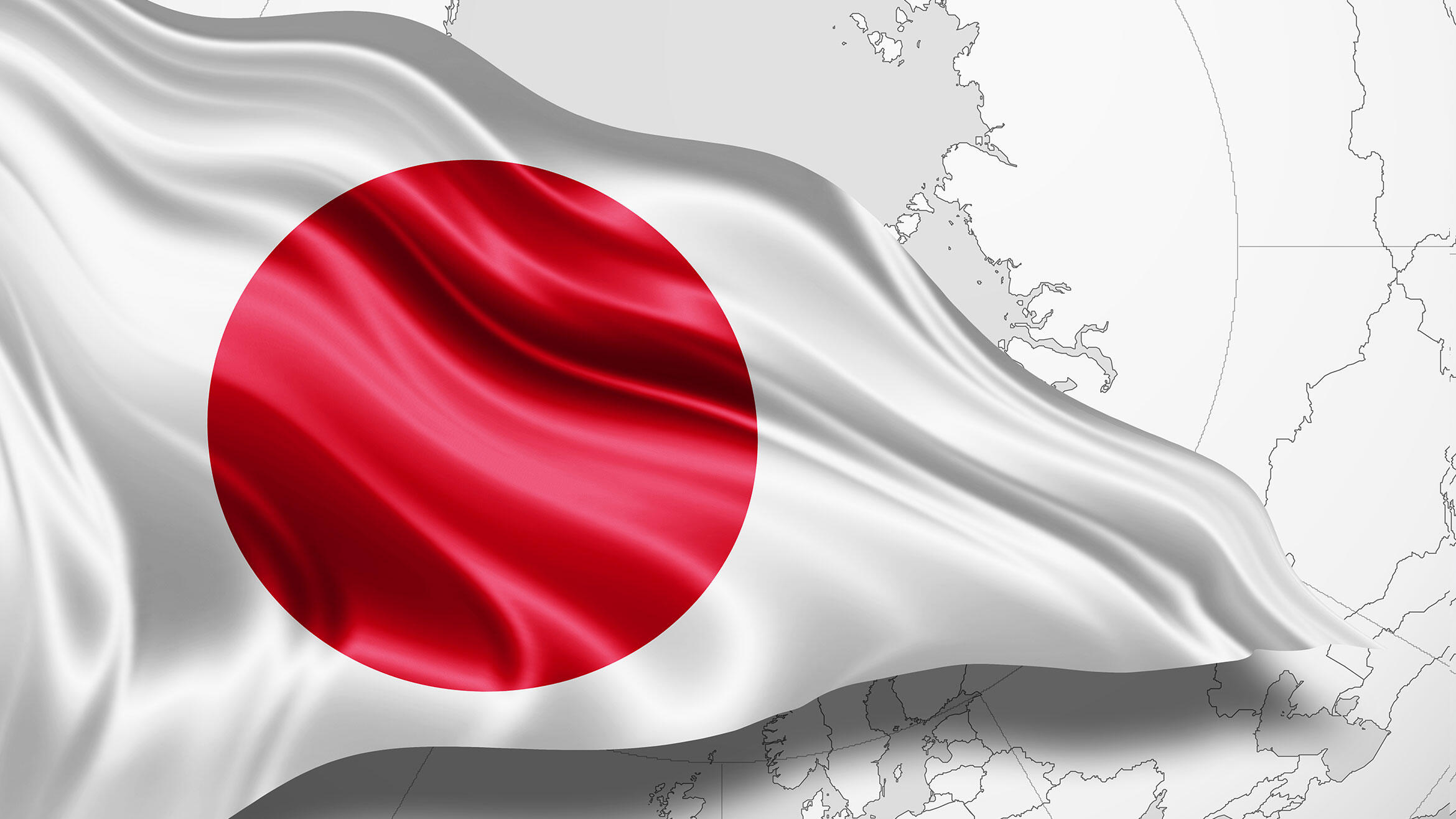 wehende japanische Nationalflagge
