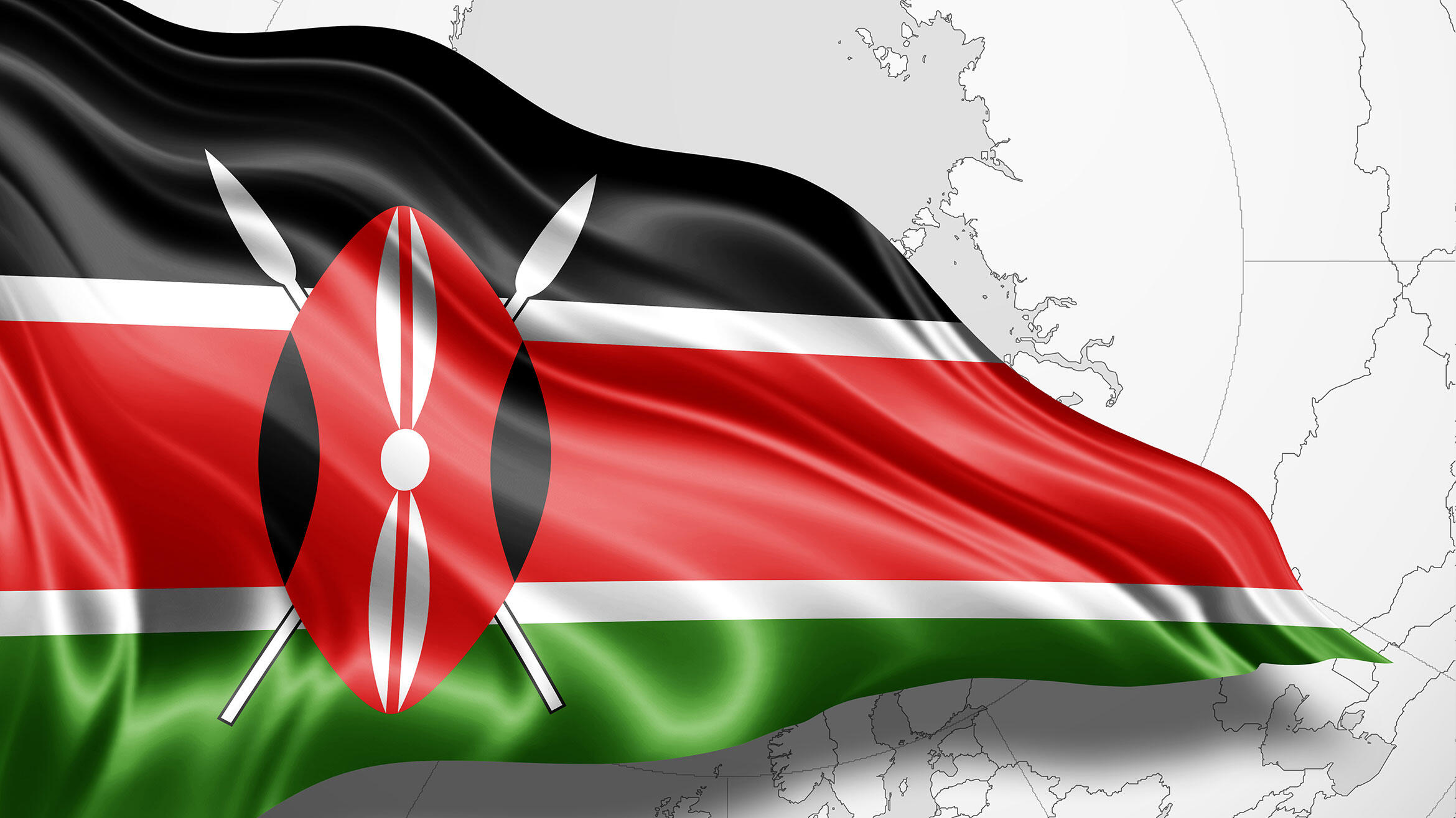 wehende kenianische Nationalflagge