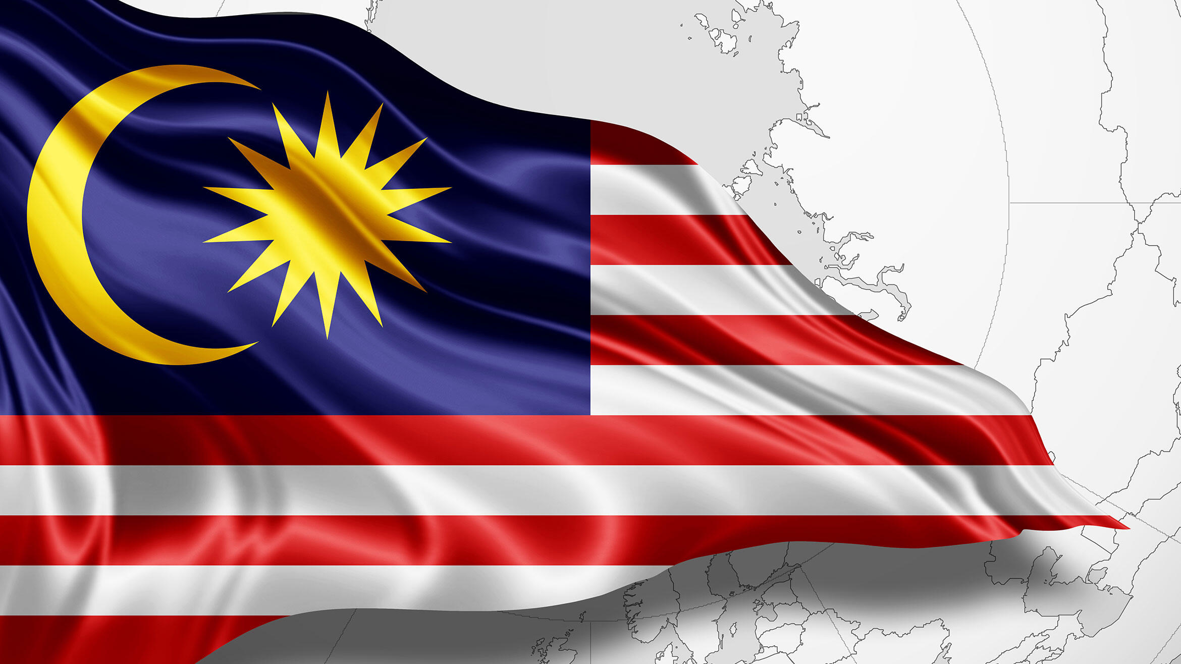 wehende malaysische Nationalflagge