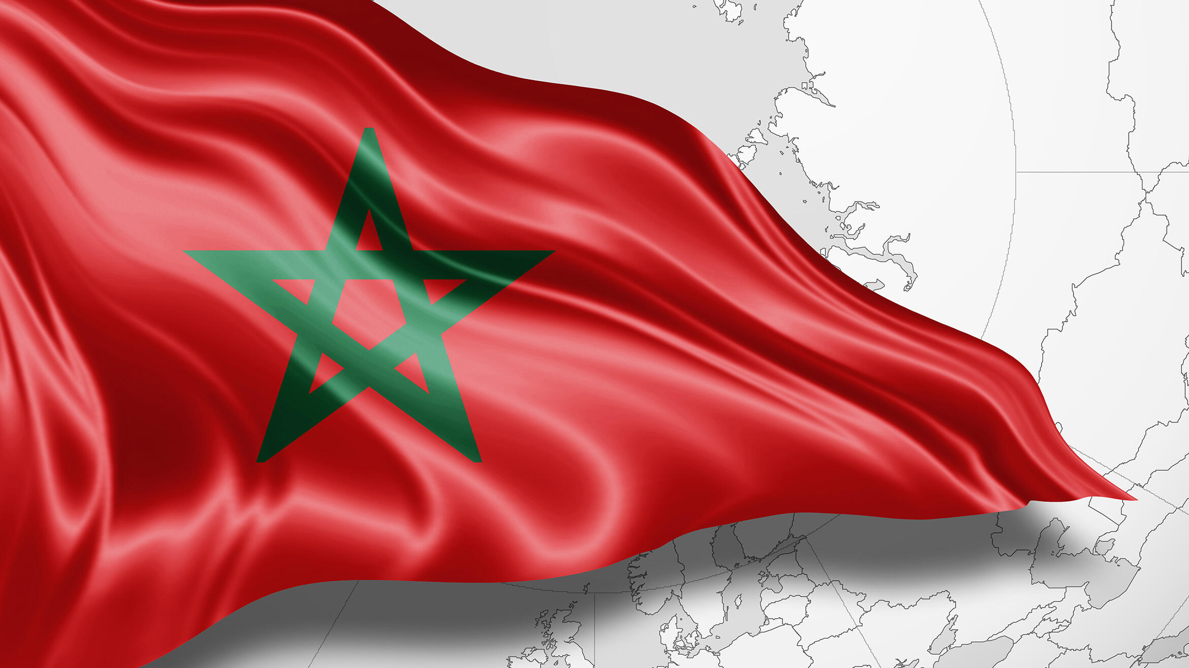 wehende marokkanische Nationalflagge