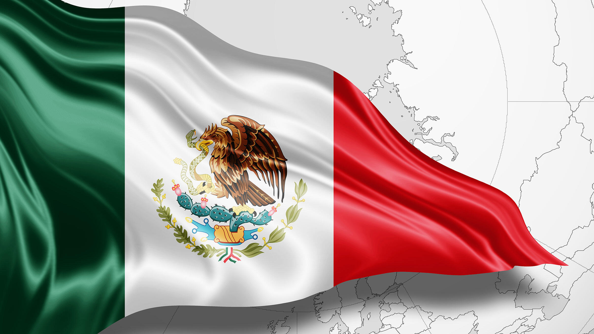 wehende mexikanische Nationalflagge