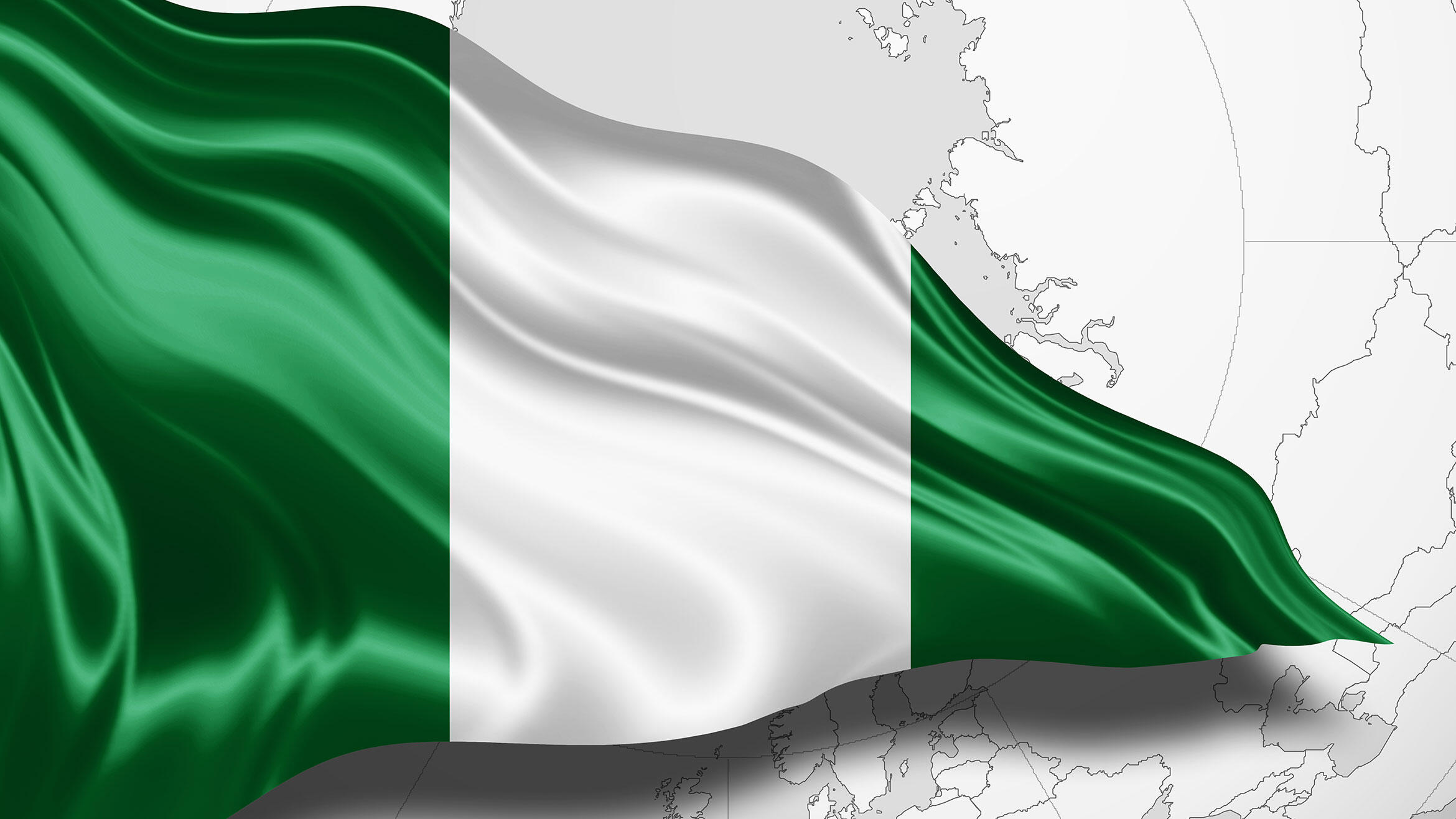 wehende Nationalflagge von Nigeria