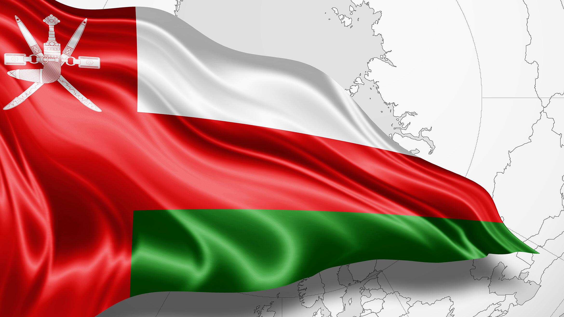 wehende omanische Nationalflagge