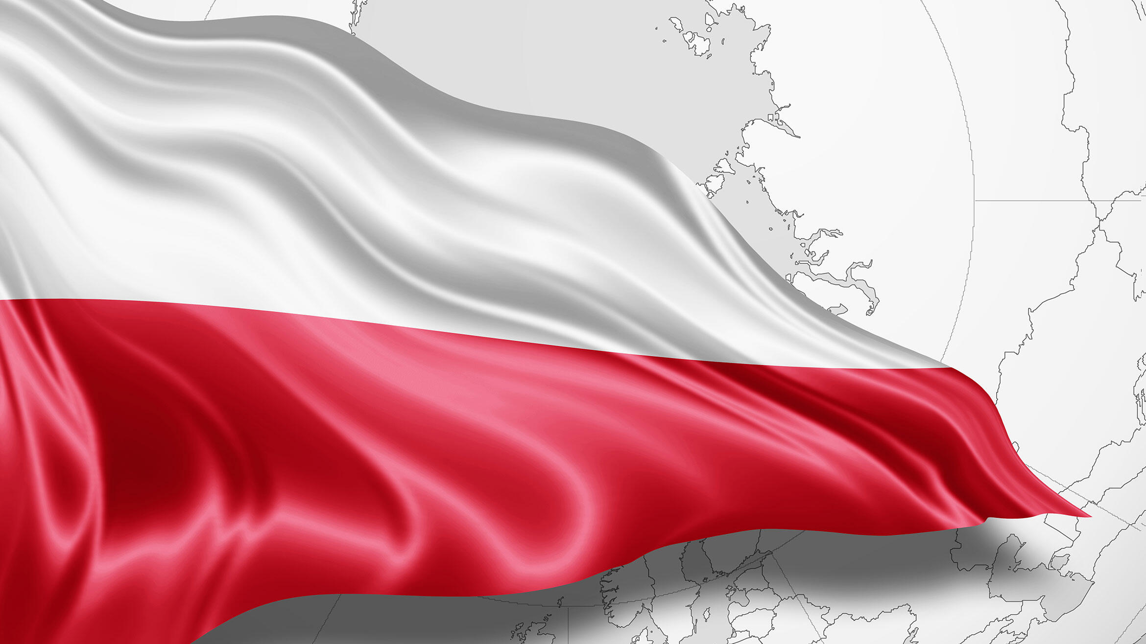wehende polnische Nationalflagge