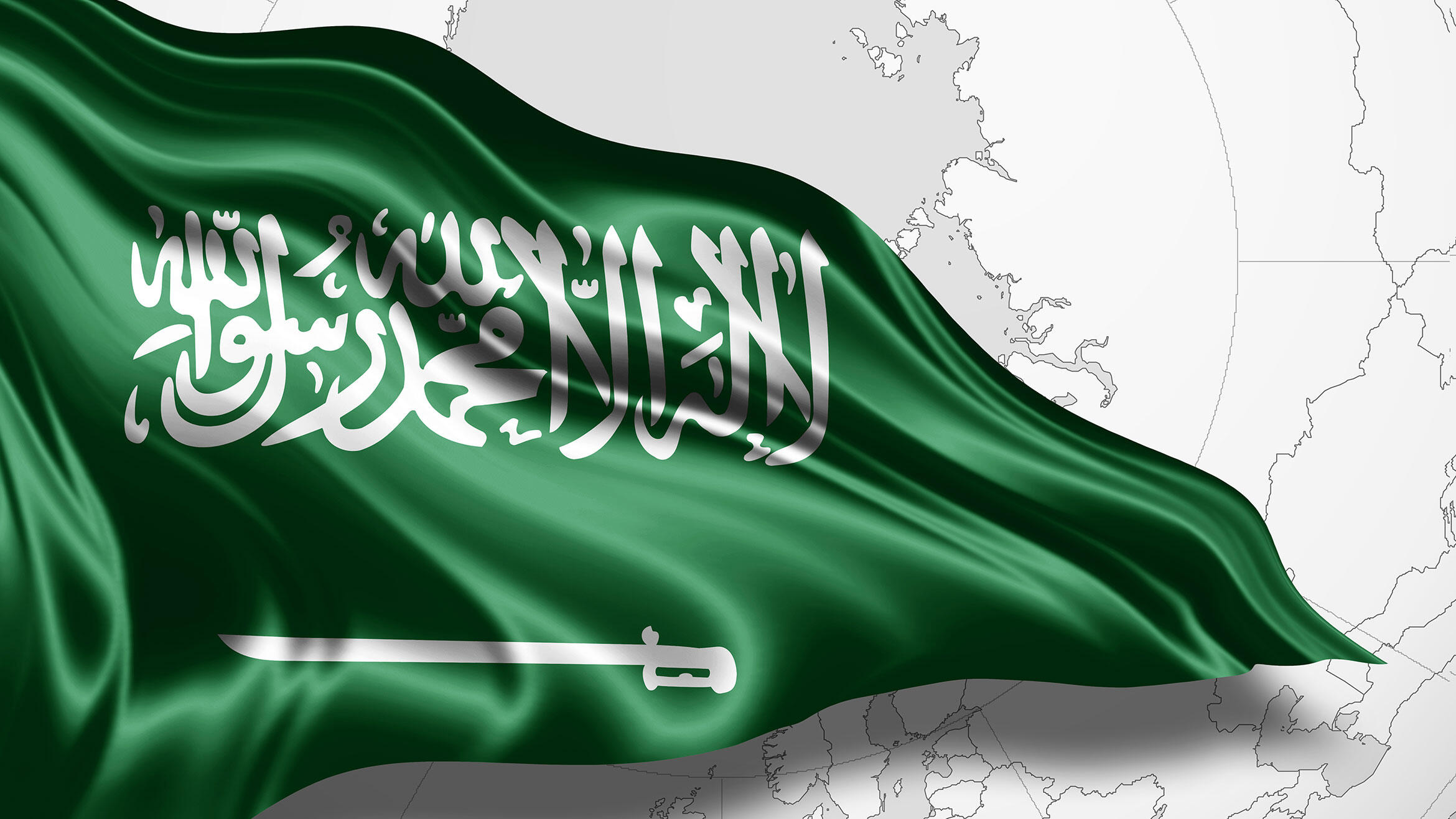 wehende saudi-arabische Nationalflagge