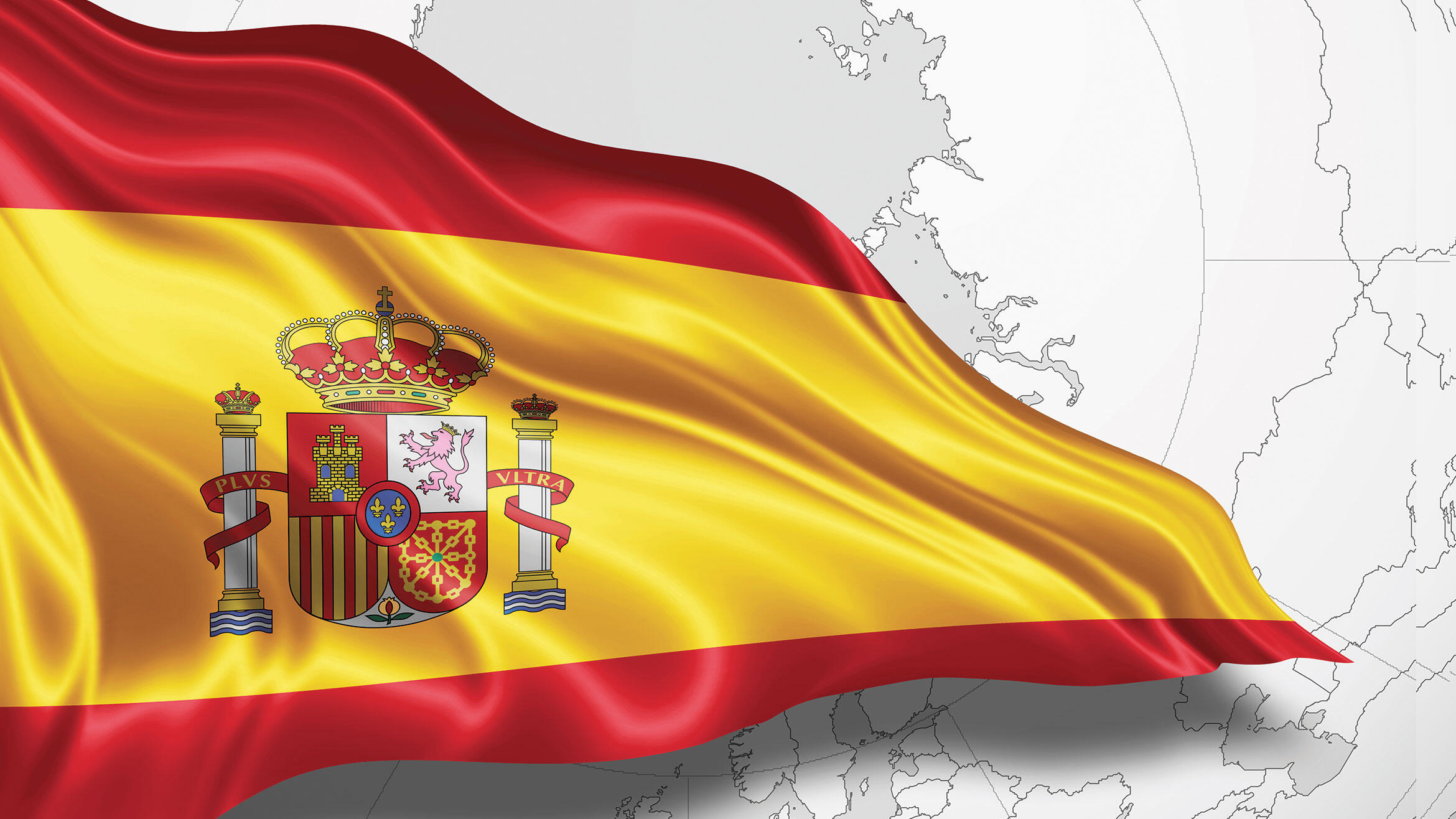 wehende spanische Nationalflagge