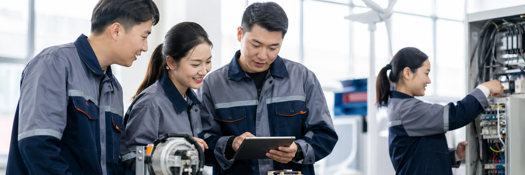 mutmaßlich mongolische Auszubildende bei der Arbeit