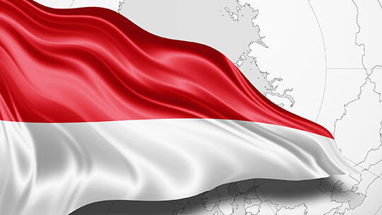 wehende indonesische Nationalflagge