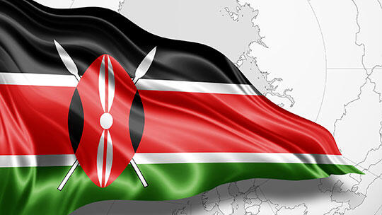 wehende kenianische Nationalflagge