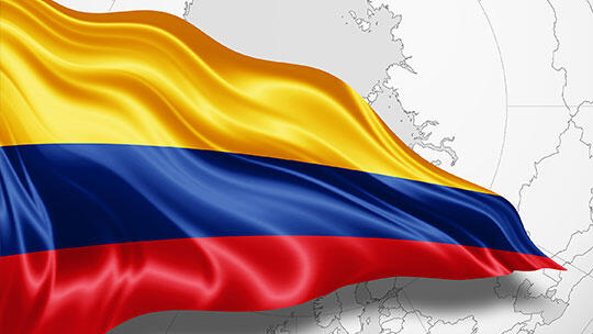 wehende kolumbianische Nationalflagge