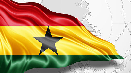 wehende Nationalflagge Ghana