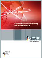Titelbild der Broschüre Leitfaden Internationalisierung Internet mit stilisiertem World Wide Web