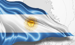 wehende Nationalflagge Argentinien