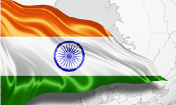 wehende Nationalflagge Indien
