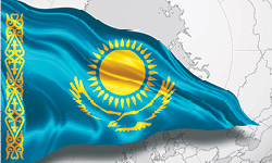 wehende kasachische Nationalflagge