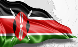wehende Nationalflagge Kenia