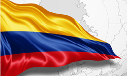 wehende Nationalflagge Kolumbien