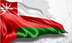 wehende Flagge Sultanat Oman
