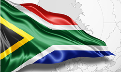 wehende Nationalflagge Südafrika