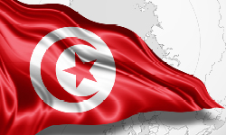 wehende tunesische Nationalflagge