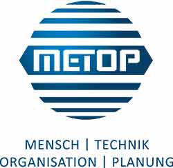 Logo, Text: METOP Mensch - Technik - Organisation - Planung