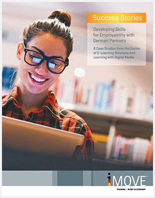 Titelbild der englischen Broschüre 8 Case Studies from the Sector of E-Learning Solutions and Learning with Digital Media 