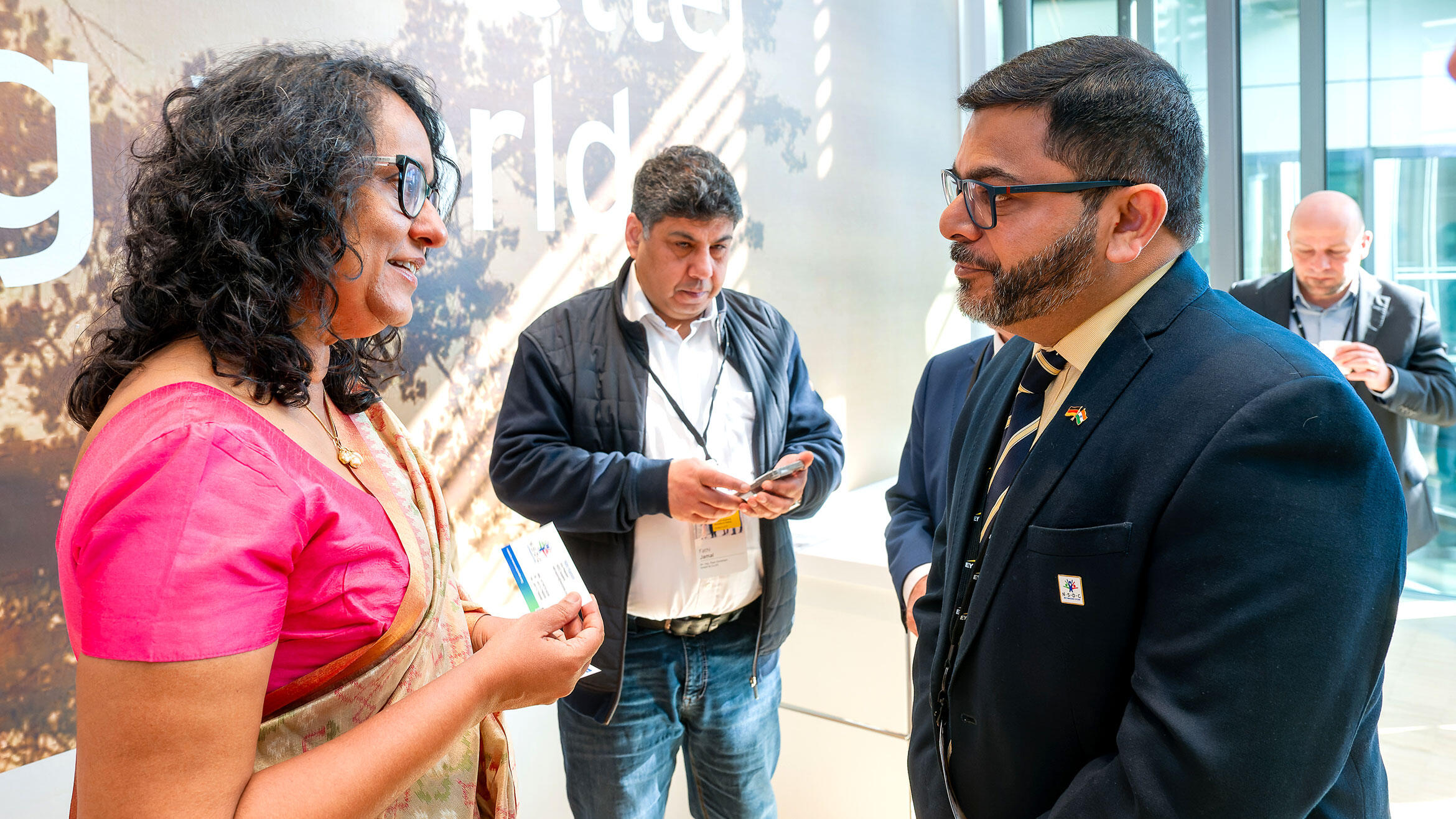 woman and man in a discussion