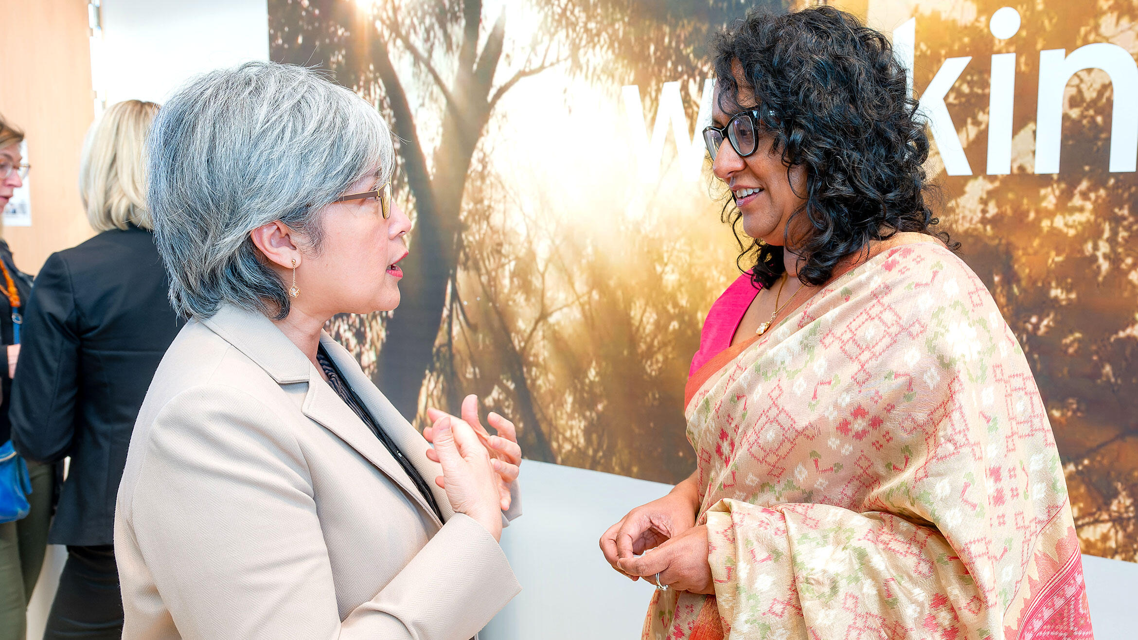 two women in discussion