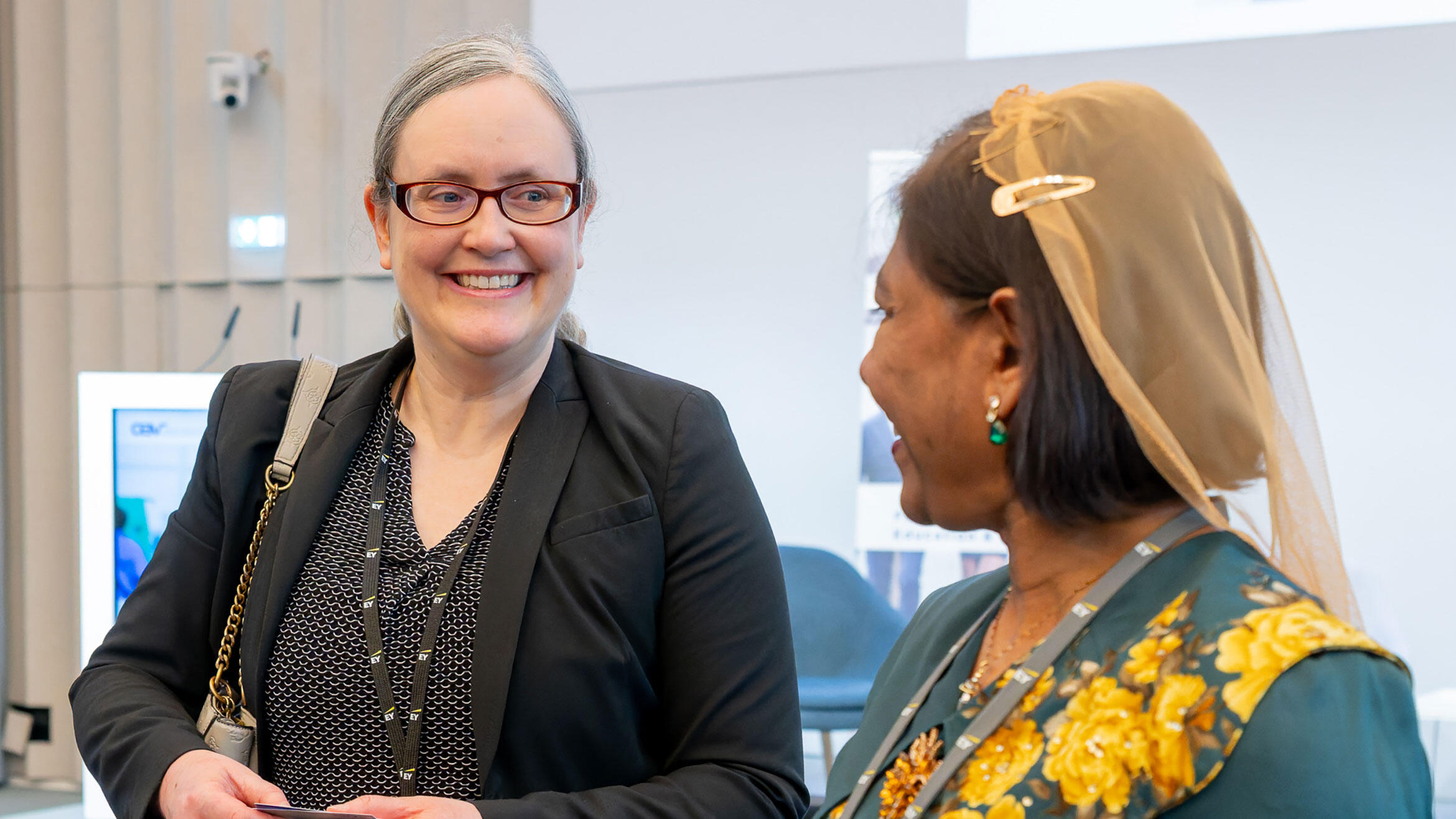 two women in discussion