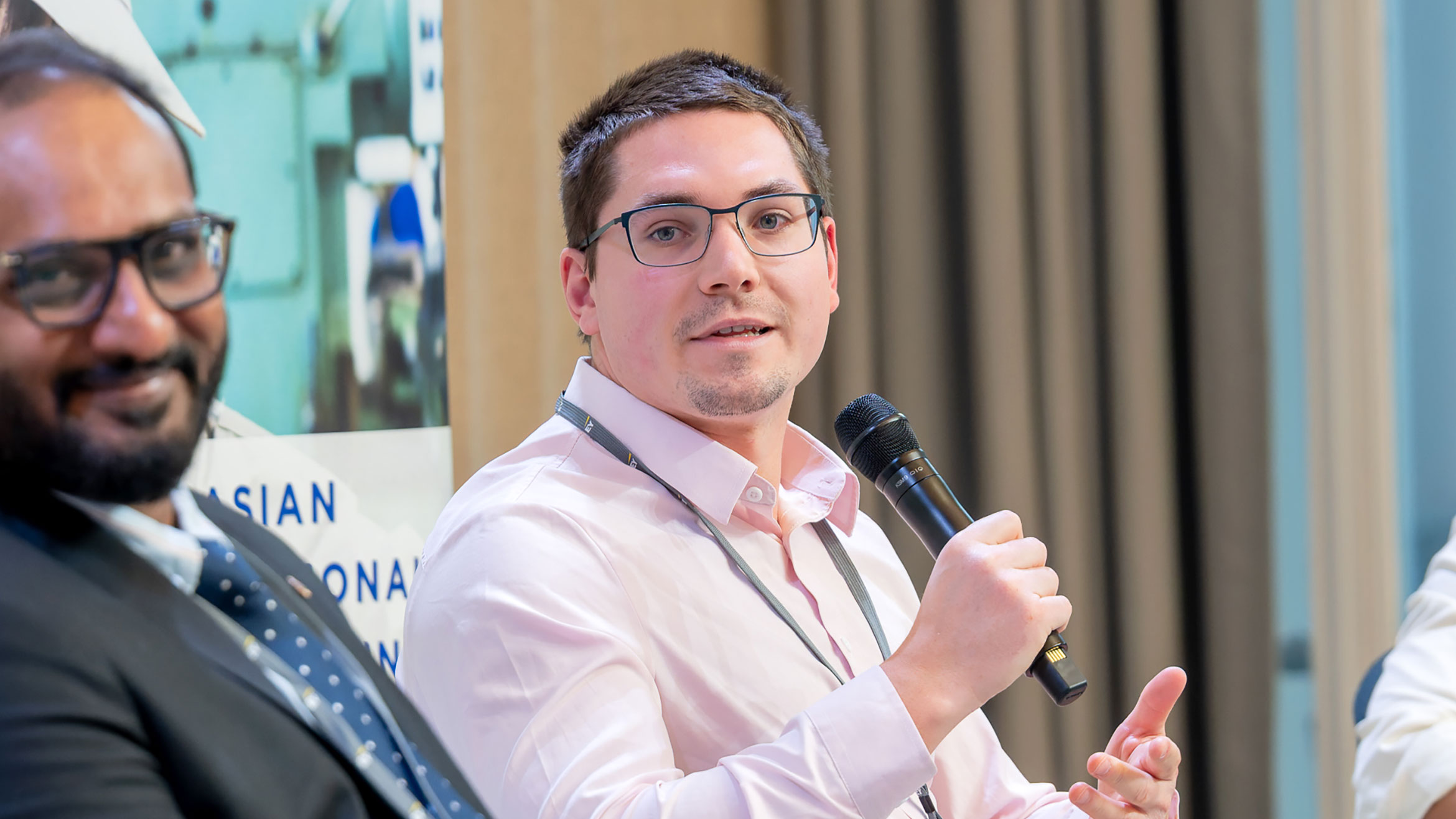 close-up of the speaker