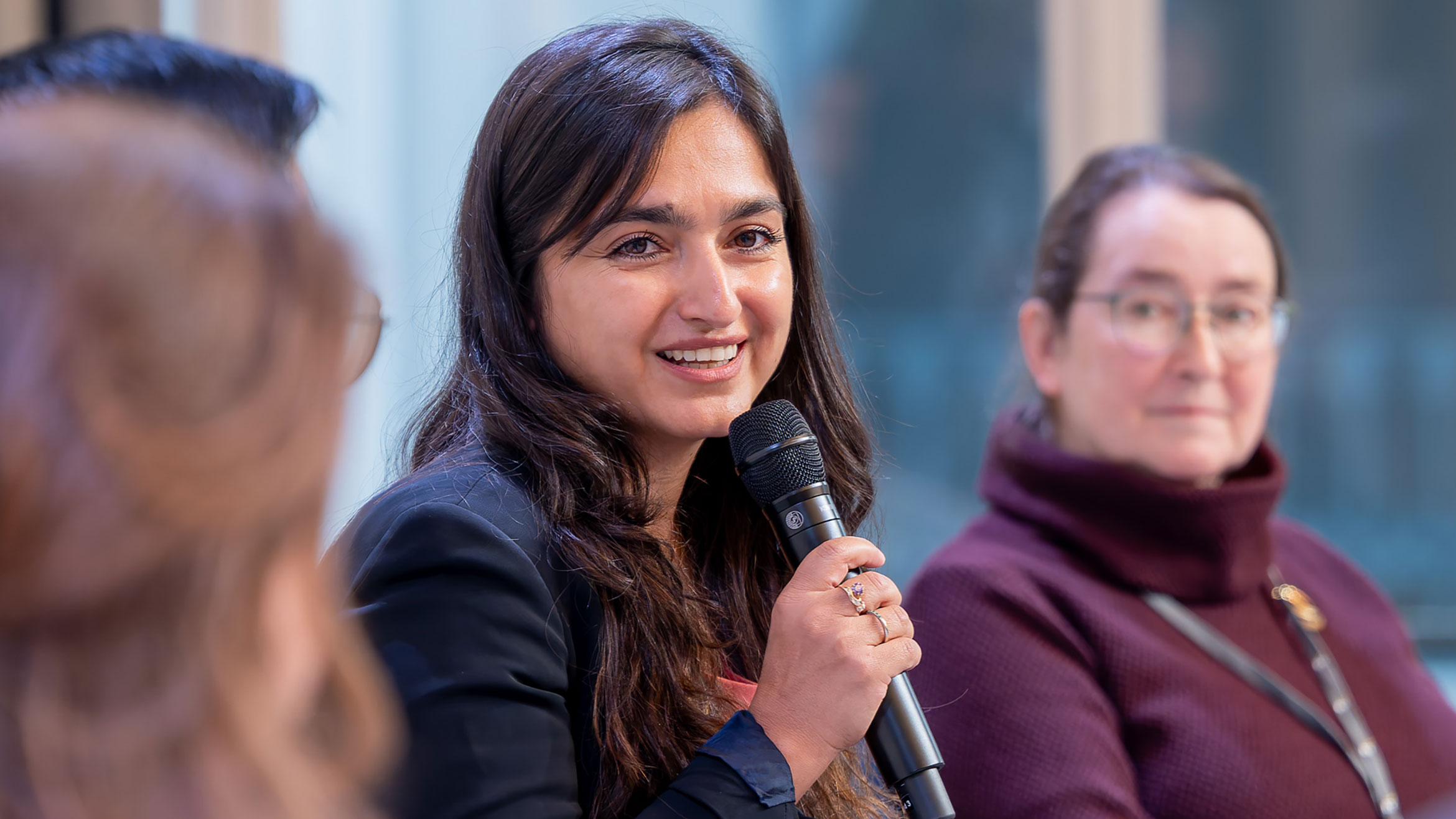 close-up of the speaker Afsana Rezaie