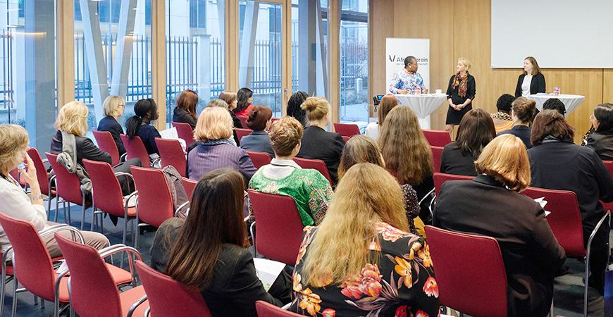 view into the well filled conference room