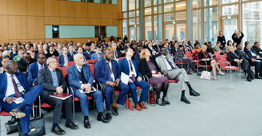 view into the well filled conference room