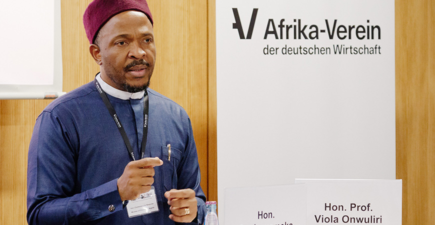 close-up of a male speaker from Nigeria