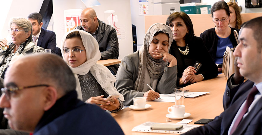 close-up of several participants
