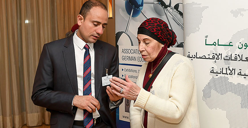 Two people in conversation