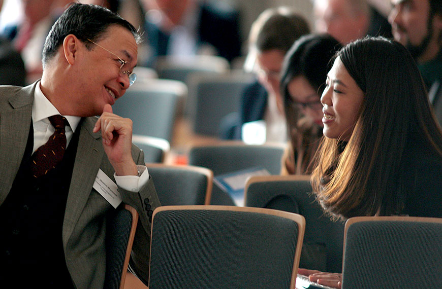 Two people in conversation