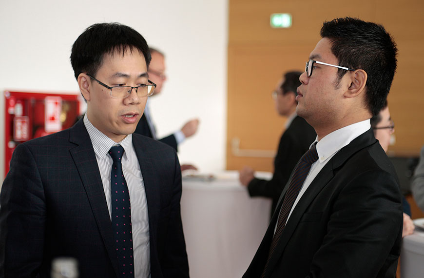 Two people in conversation