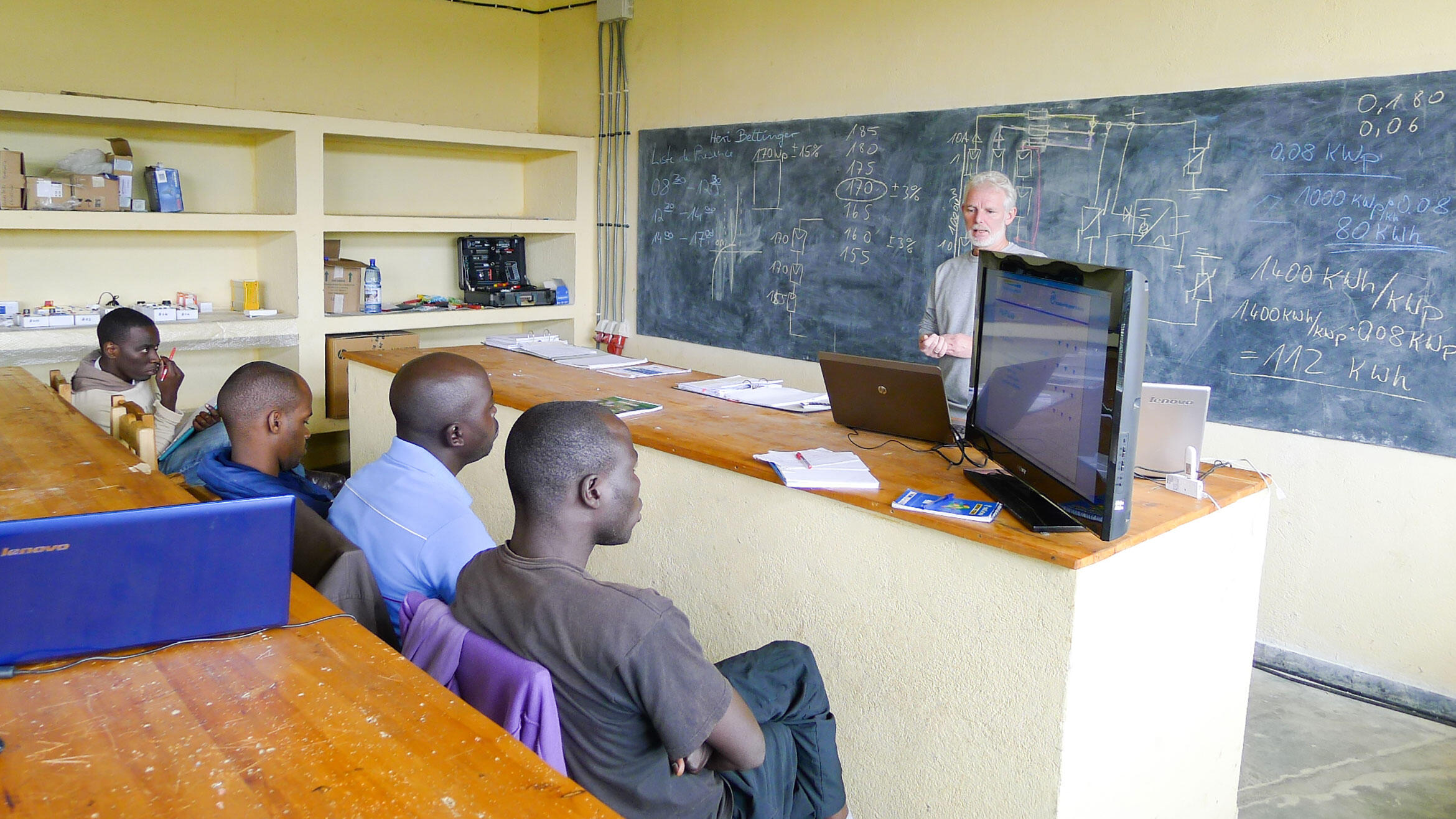 teaching in a classroom