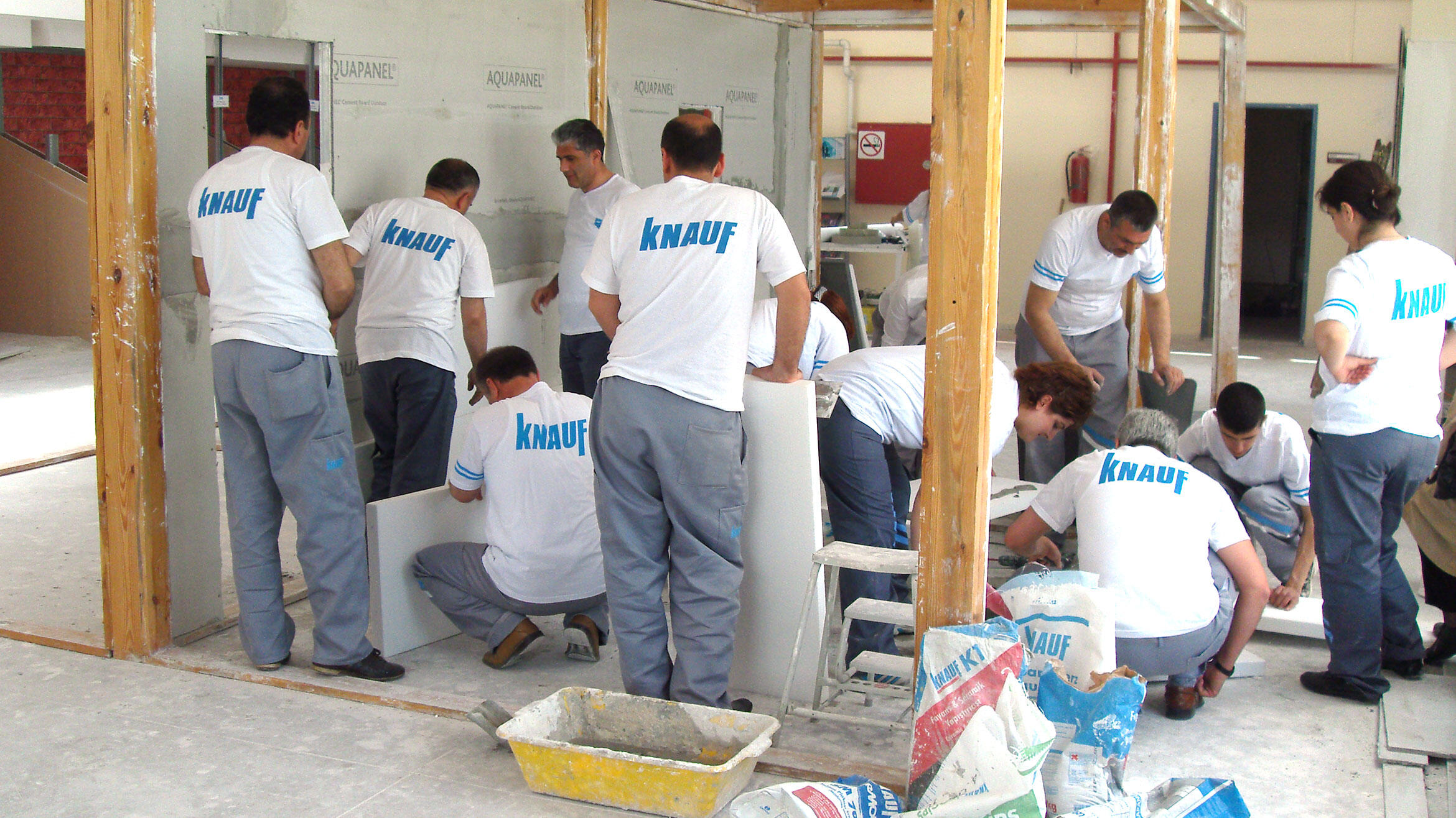 people working in a workshop