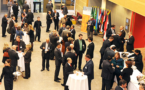 Conference Scene - Conversation amongst several participants during a break