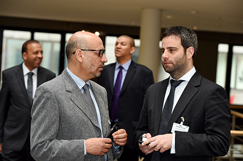conversation amongst two participants during a break